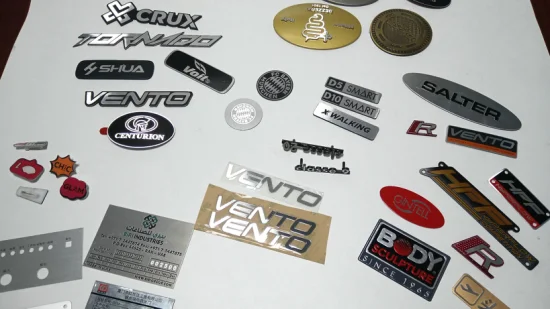 Custom 3D Laser Cut Name Plate Silk Screen Printing Badge Metal Label with Any Shape
